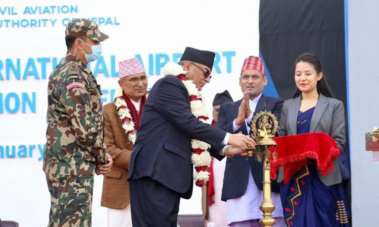प्रधानमन्त्री प्रचण्डद्वारा नेपालको तेस्रो अन्तर्राष्ट्रिय विमानस्थल उद्घाटन
