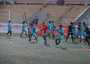आज साफ यू–२० महिला च्याम्पियनसिपमा नेपाल बंगलादेशविरुद्ध खेल्दै