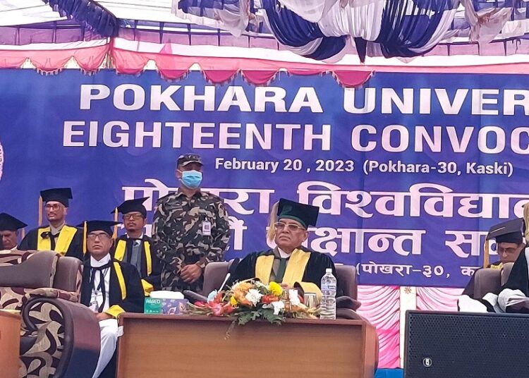 प्रधानमन्त्रीकाे प्रमुख आतिथ्यतामा पोखरा विश्वविद्यालयको अठारौं दीक्षान्त समारोह सुरु