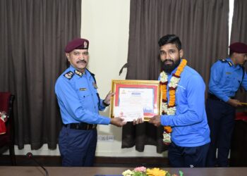 नेपाल प्रहरीका क्रिकेट खेलाडीहरू सम्मानित