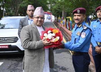  गृहसचिव दिनेश भट्टराईबाट नेपाल प्रहरी प्रधान कार्यालय निरीक्षण तथा निर्देशन सम्बोधन