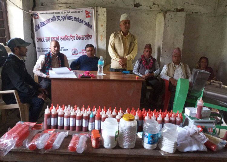 एक हप्ते व्यवसायिक टमाटर सस उत्पादन सम्बन्धि सीप विकास तालिम सम्पन्न