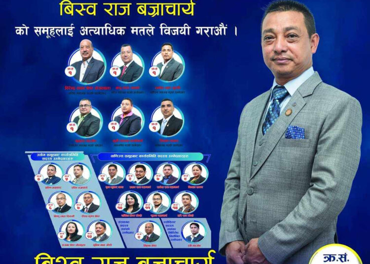 ललितपुर उद्योग वाणिज्य संघमा विश्वराज बज्राचार्य प्यानलको जित निश्चित