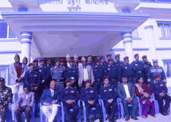 प्रहरी महानिरीक्षक बसन्त बहादुर कुँवरबाट जिल्ला प्रहरी कार्यालय डोटीमा  नवनिर्मित भवनहरू उद्‍घाटन