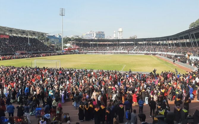 त्रिविले सबैभन्दा धेरै विद्यार्थी दीक्षित गराएर विश्व रेकर्ड राख्याे