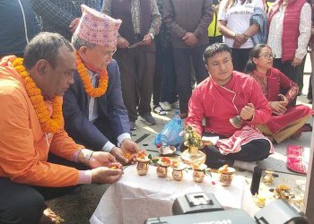 चक्रपथ कुसुन्तीमा अपाङ्‍गतामैत्री आकासे पुल निर्माण सुरु