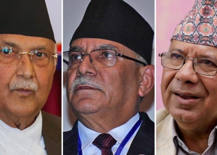 प्रचण्ड-ओली-नेपालबीच भेटवार्ता