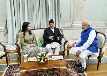 प्रधानमन्त्री प्रचण्ड र भारतका प्रधानमन्त्री मोदीबीच भेटवार्ता