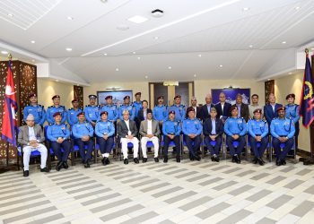 गृहमन्त्री रमेश लेखकद्वारा नेपाल प्रहरी प्रधान कार्यालयको निरीक्षण तथा निर्देशन