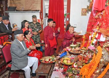 राष्ट्रपति पौडेल  पाल्पाको भगवती रथजात्रामा सरिक