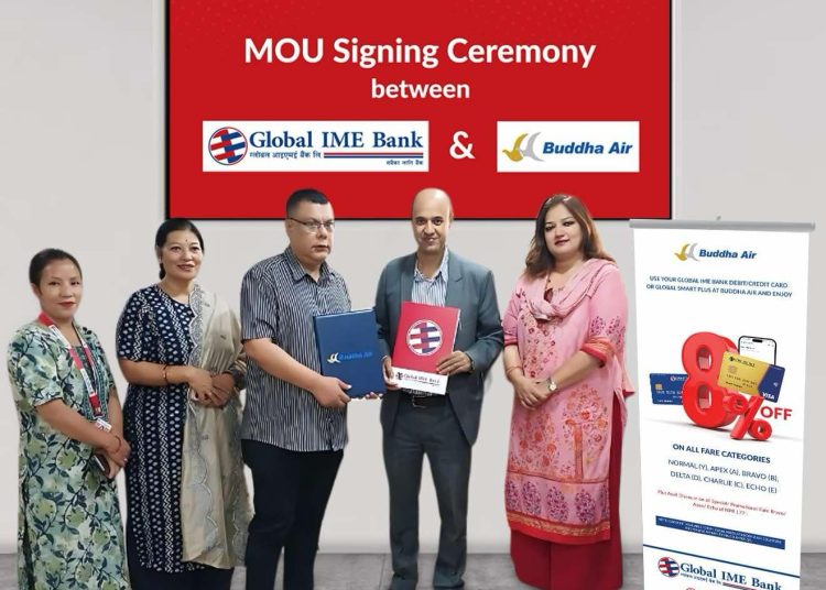 ग्लोबल आइएमई बैंकका ग्राहकले बुद्ध एयरको टिकट खरिदमा ८ प्रतिशत छुट पाउने