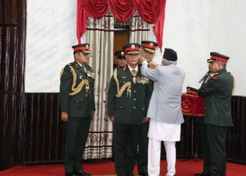 राष्ट्रपति पौडेलद्वारा प्रधानसेनापतिलाई दर्ज्यानी चिह्न प्रदान