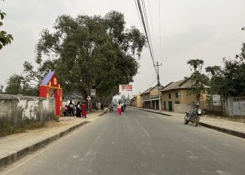 मन्त्रि न्यौपानेद्धारा माध्यामिक विद्यालय सौडियारमा निर्माण हुने सभाहलको शिलान्यास