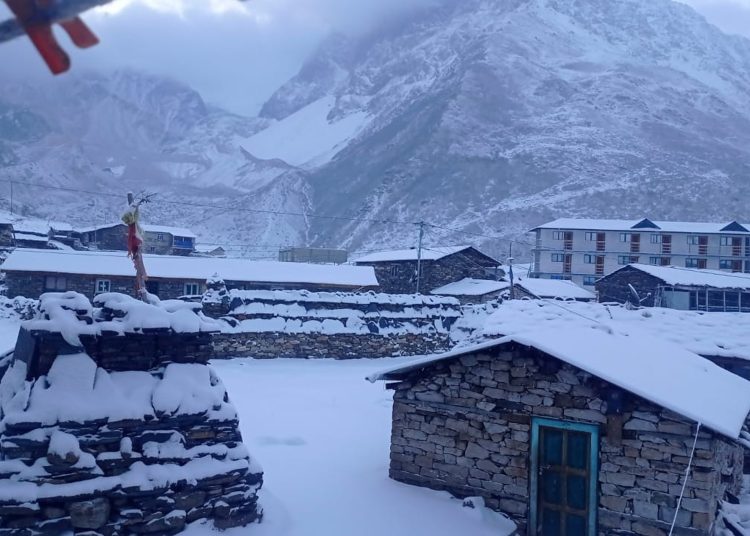 उत्तरी गोरखामा अहिलेसम्मकै भारी हिमपात