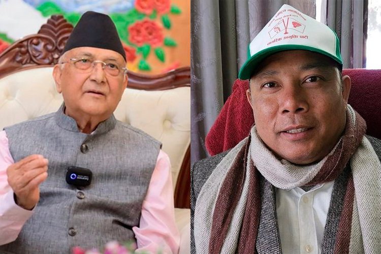रेशम चौधरी र प्रधानमन्त्री ओलीबिच भेटवार्ता