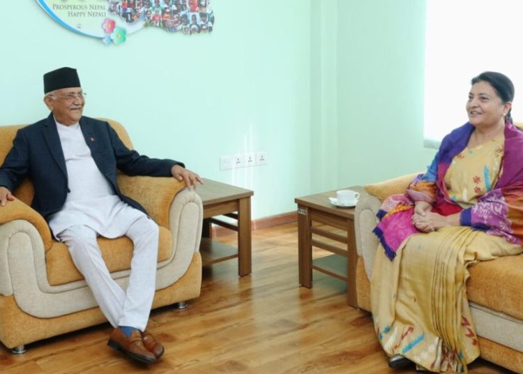 पूर्वराष्ट्रपति भण्डारी करिब १० वर्षपछि पहिलो पटक एमाले कार्यालय पुगिन्