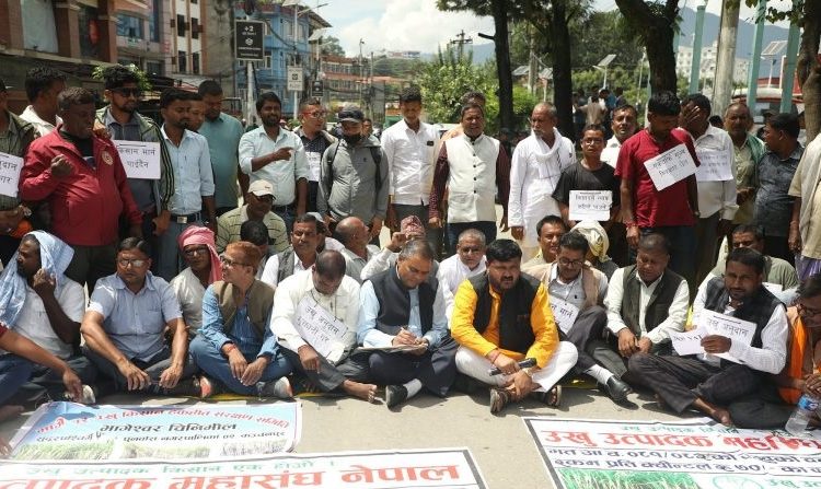 उखु किसानको प्रदर्शनमा यी राजनीतिक दलकाे ऐक्यबद्धता
