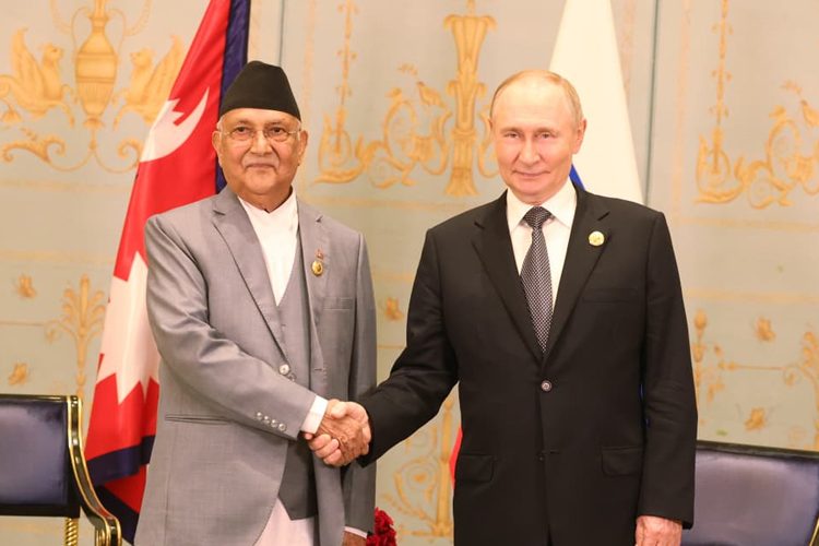 प्रधानमन्त्री ओली र रुसी राष्ट्रपति पुटिनबीच भेटवार्ता