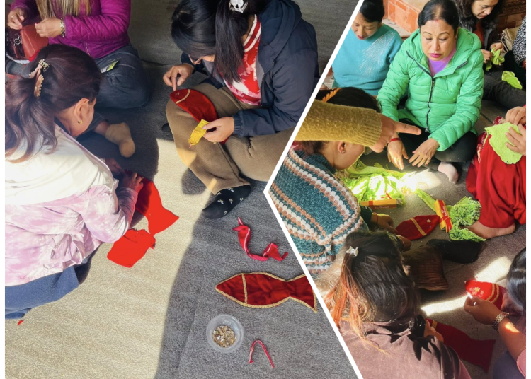 विवाहमा “ग्वय् छ्वयेगु” सामाग्रीहरू पठाउने साइपाता बनाउने तालिम