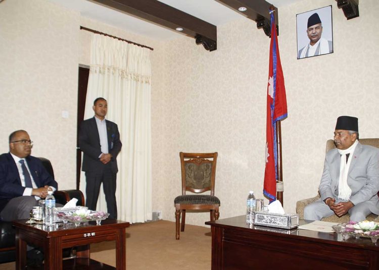 उपराष्ट्रपति र भारतीय राजदूत डा. राकेश पाण्डेबीच भेट