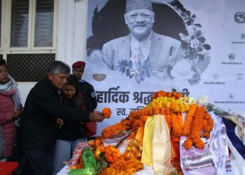 अभिनेता सुनिल थापाको पार्थिव शरिरमा अन्तिम श्रद्धाञ्जली