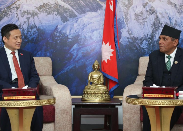 राष्ट्रिय सभाका अध्यक्ष र नवनियुक्त चिनियाँ राजदूतबीच भेट