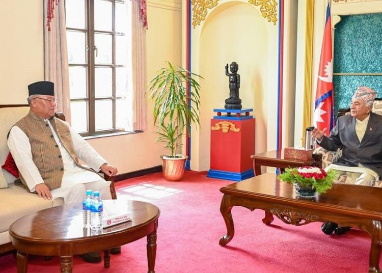 राष्ट्रपति र प्रतिपक्षी कांग्रेसका नेता आङ्देम्बेबीच भेटवार्ता