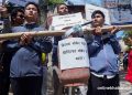 नेपाल विद्यार्थी संघले काठमाडौंको घण्टाघर अगाडि प्रदर्शन