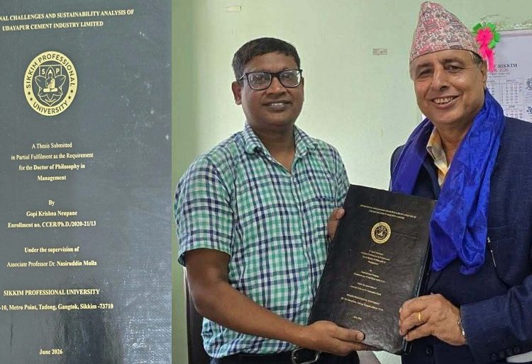 उदयपुर सिमेन्टको पुनरुत्थान र दिगोपनाबारे न्यौपानेको विद्यावारिधि
