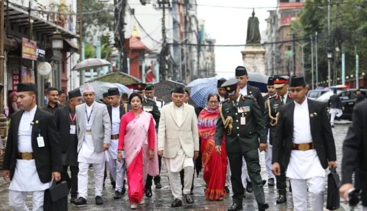 इन्द्रजात्रा अवलोकन गर्न राष्ट्रपति बसन्तपुरमा